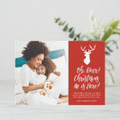 Oh, Deer! Eén foto | Green Play Feestdagenkaart (Staand voorkant)