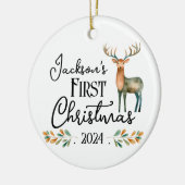 Oh Deer Eerste Kerstmis Foto Keramisch Ornament (Links)