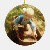 Oh Deer Eerste Kerstmis Foto Keramisch Ornament (Achterkant)