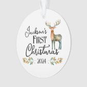Oh Deer Eerste Kerstmis Foto Ornament (voorkant)