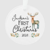 Oh Deer Eerste Kerstmis Foto Ornament (voorkant)