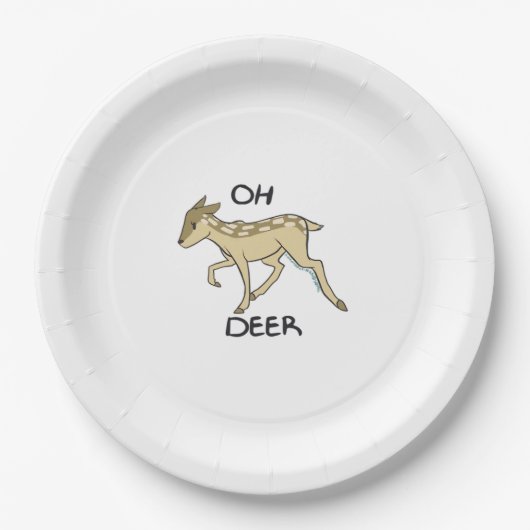 Oh Deer Elegant Timeless Style Papieren Bordje (Voorkant)