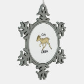 Oh Deer Elegant Timeless Style  Tin Sneeuwvlok Ornament (Links)