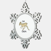 Oh Deer Elegant Timeless Style  Tin Sneeuwvlok Ornament (Rechts)