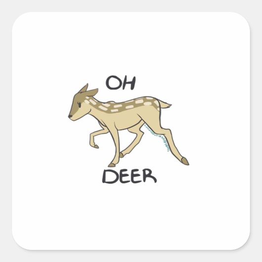 Oh Deer Elegant Timeless Style  Vierkante Sticker (Voorkant)