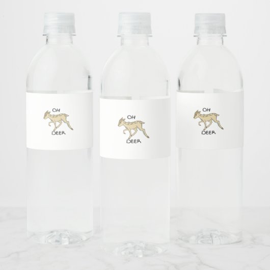 Oh Deer Elegant Timeless Style  Waterfles Etiket (Flessen)