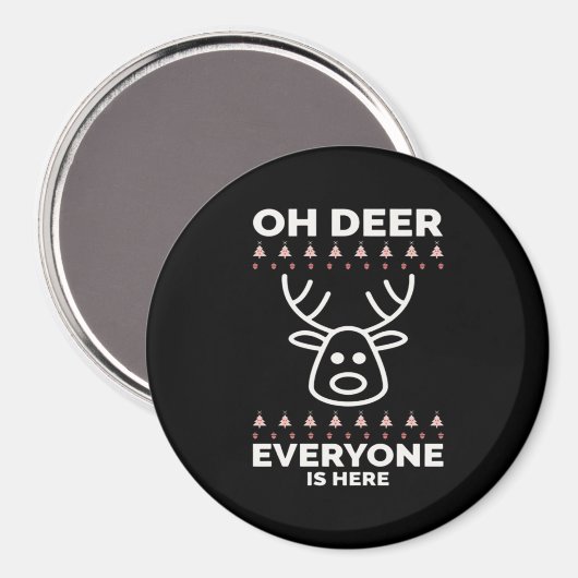 Oh Deer Everyone Is Here Modern Style  Magneet (Voorkant / Achterkant)