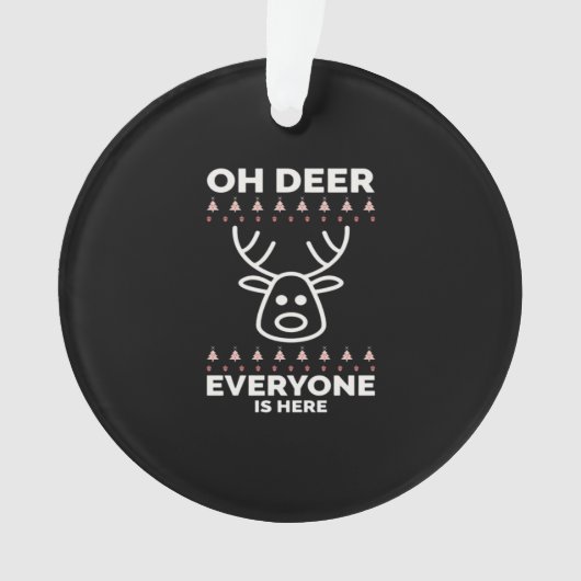 Oh Deer Everyone Is Here Modern Style Ornament (voorkant)