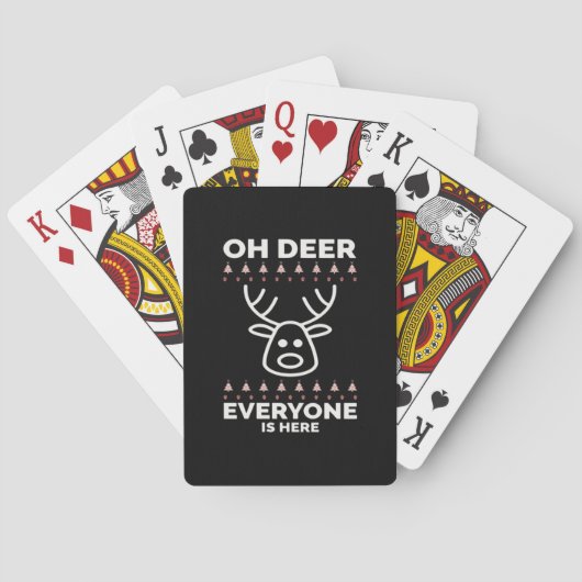 Oh Deer Everyone Is Here Modern Style Pokerkaarten (Achterkant)