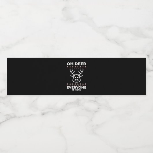 Oh Deer Everyone Is Here Modern Style Waterfles Etiket (Enkel label)