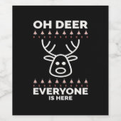 Oh Deer Everyone Is Here Modern Style  Wijn Etiket (Enkel label)