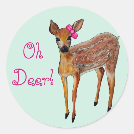 "Oh Deer" Fawn Sticker (Voorkant)