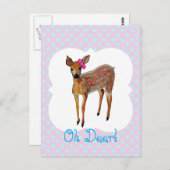 "Oh Deer" flauw Briefkaart (Voorkant / Achterkant)