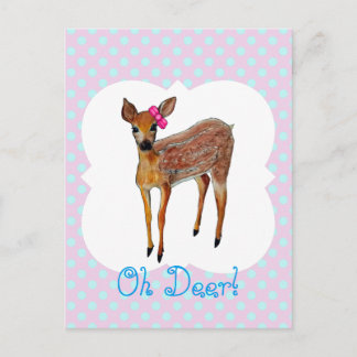 "Oh Deer" flauw Briefkaart