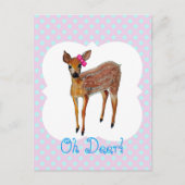 "Oh Deer" flauw Briefkaart (Voorkant)