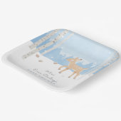 Oh Deer Forest | Bosland Thema Winter Baby shower Papieren Bordje (Gebogen)