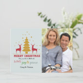 Oh Deer Foto Kerstkaart (Staand voorkant)