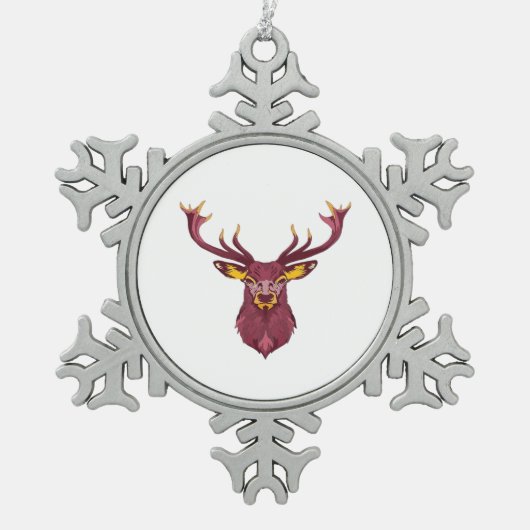 Oh Deer Fresh Modern Design Tin Sneeuwvlok Ornament (Voorkant)