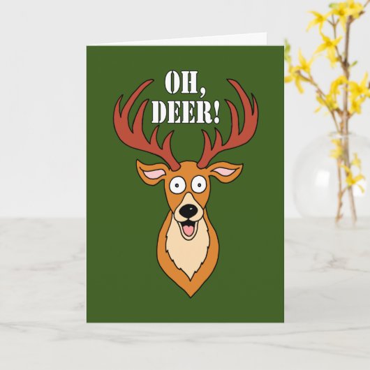 Oh, Deer Funny 75th Birthday Kaart (Gele Bloem)