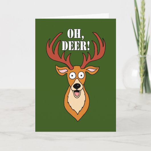 Oh, Deer Funny 80th Birthday Kaart (Voorkant)
