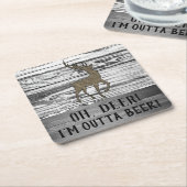 Oh Deer Funny Beer Quote Rustic Man Cave Kartonnen Onderzetters (Schuin)