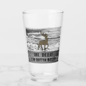 Oh Deer Funny Beer Quote Rustieke Man Grot Glas (Voorkant)