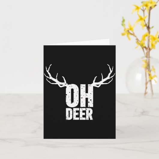 Oh Deer Funny Pun Gag Apparel  Kaart (Gele Bloem)