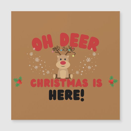 Oh Deer – Funny Reindeer Christmas Card  (Voorkant)