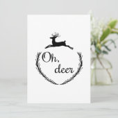 Oh Deer Funny Style Design Feestdagenkaart (Staand voorkant)