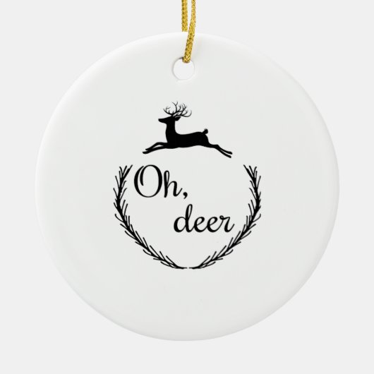 Oh Deer Funny Style Design Keramisch Ornament (Voorkant)