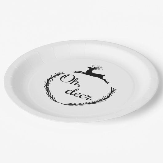 Oh Deer Funny Style Design Papieren Bordje (Gekanteld)