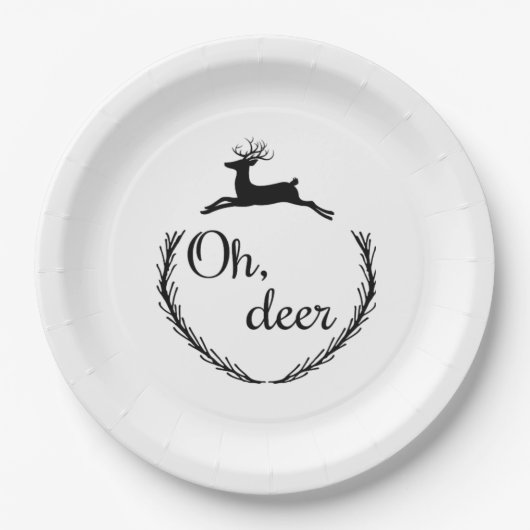 Oh Deer Funny Style Design Papieren Bordje (Voorkant)
