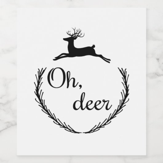 Oh Deer Funny Style Design  Wijn Etiket (Enkel label)