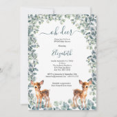 Oh Deer Gender Neutral Twins Baby shower Kaart (Voorkant)