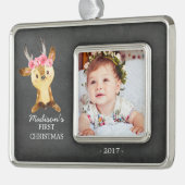 Oh Deer Girls Baby's 1e kerstfoto Ornament (Links)