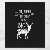 Oh Deer Going To Big Brother Christmas Announcemen Wijn Etiket (Enkel label)