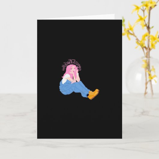 Oh Deer Graphic Artistic DesigFolded Greeting Card Kaart (Gele Bloem)