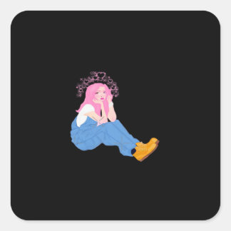 Oh Deer Graphic Artistic Design Vierkante Sticker