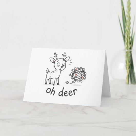 Oh Deer - Grappige Kerstkaart Feestdagen Kaart (Voorkant)