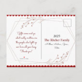 Oh Deer Gray Glitter Sparkles kerstcadeau Uitnodiging Briefkaart (Achterkant)