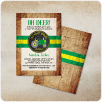 Oh Deer Green Tractor Baby shower Uitnodiging