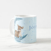 Oh, Deer heerlijke Bambi blauwe Flowers Clouds Dus Koffiemok (Voorkant links)