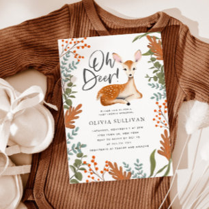 Oh Deer Herfst Baby shower Genderneutraal Kaart