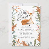 Oh Deer Herfst Baby shower Genderneutraal Kaart (Voorkant)