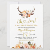 Oh Deer Herfst Baby shower Uitnodiging (Voorkant)