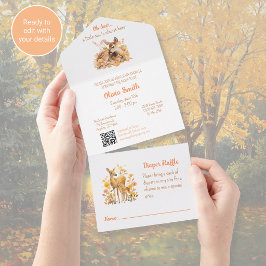 Oh Deer Herfst Baby Shower Uitnodiging Alles in Eé