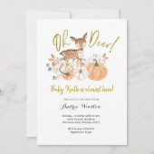 Oh Deer Herfst Pumpkin Baby shower Uitnodiging (Voorkant)