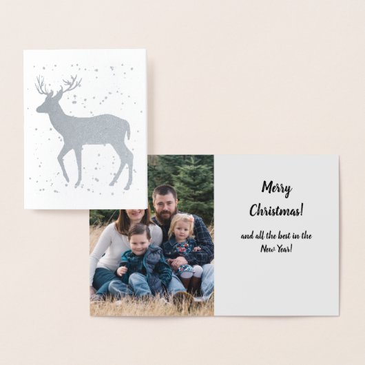 Oh Deer, het is een kerstfoto-Folie-kaart Folie Kaarten (Display)