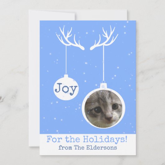 Oh Deer, het is Kerstmis - Flat Photo Card Bedankkaart (Voorkant)