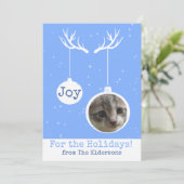 Oh Deer, het is Kerstmis - Flat Photo Card Bedankkaart (Staand voorkant)